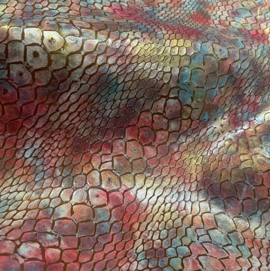 Mermaid Coral Printed Leather
