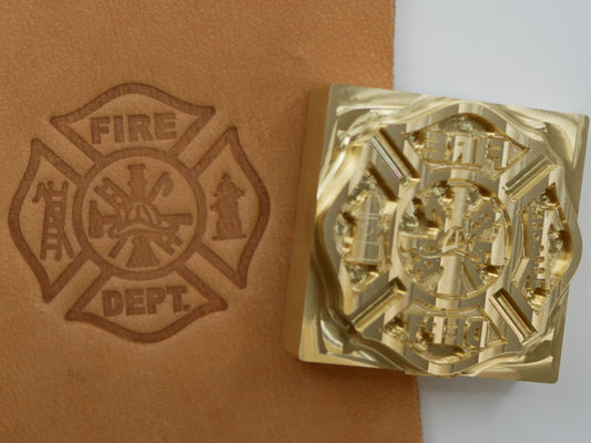 Firefighter Maltese Cross Plate Stamp
