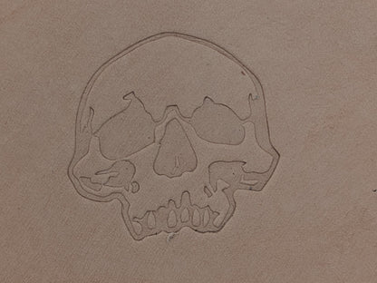 Grunge Half Skull Plate Stamp