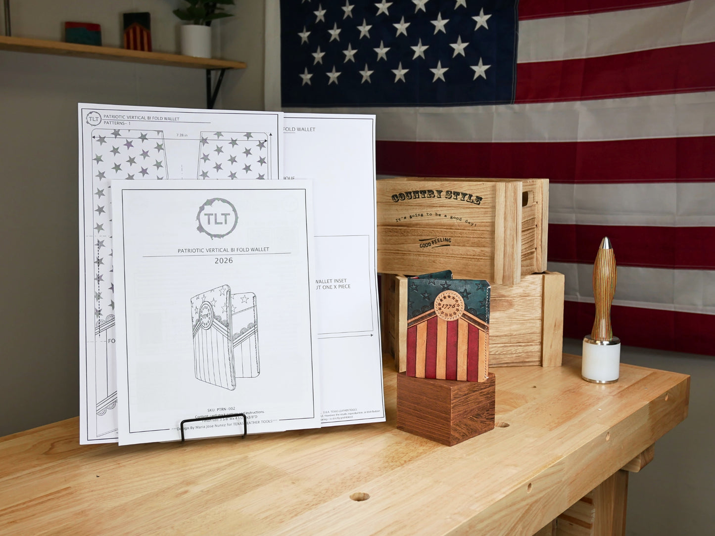 Patriotic Vertical Bifold Wallet