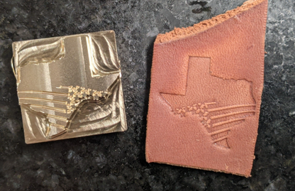 Texas State w/ US Flag Plate Stamp